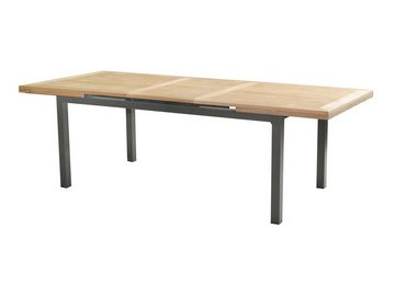 bellavista - Home&Garden® Gartentisch ausziebarer Teakholz Aluminium Gartentisch Newport, 183-243x100x75cm (Packung, 1-St), ausziebar auf 243 cm