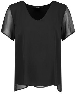 Taifun Kurzarmshirt Shirt mit Chiffon-Layer