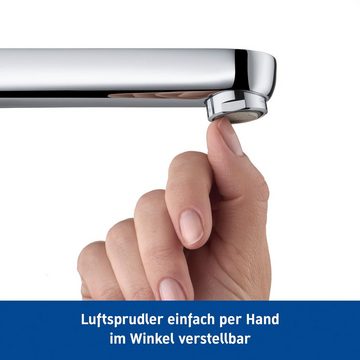 Duravit Waschtischarmatur B.2 Waschtischmischer, Größe M mit AquaControl und AirPlus, Ausladung 13,9 cm, Chrom