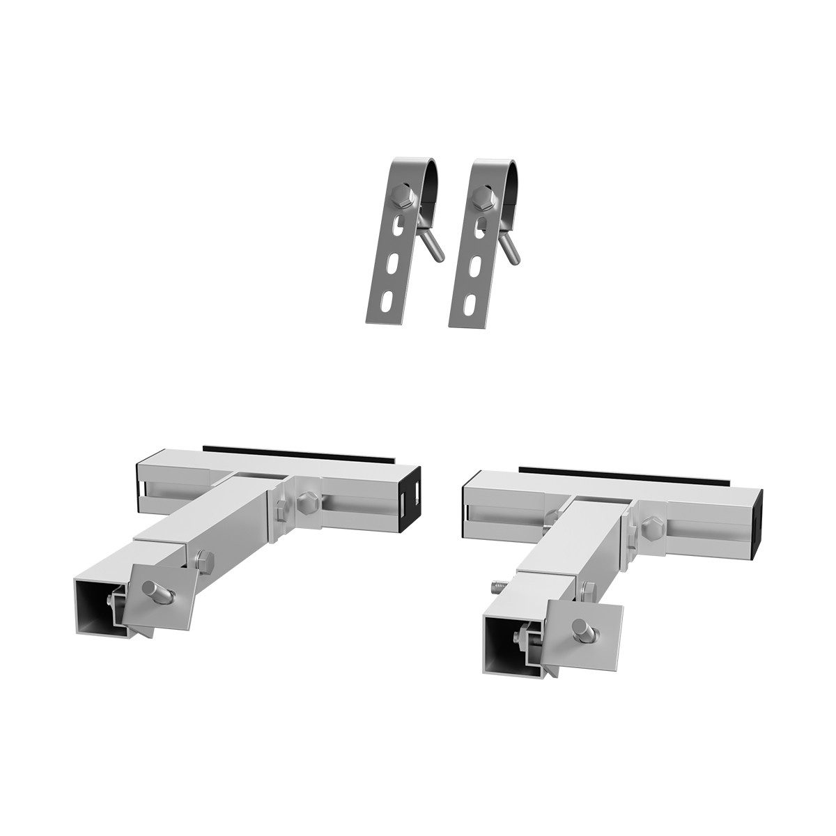 POWERNESS Balkonkraftwerk Powerness Aufständerung Solarmodul, Halterung für Balkon, Silber, (1x Balkon Halterung für 1 Solarpaneel (Silber)