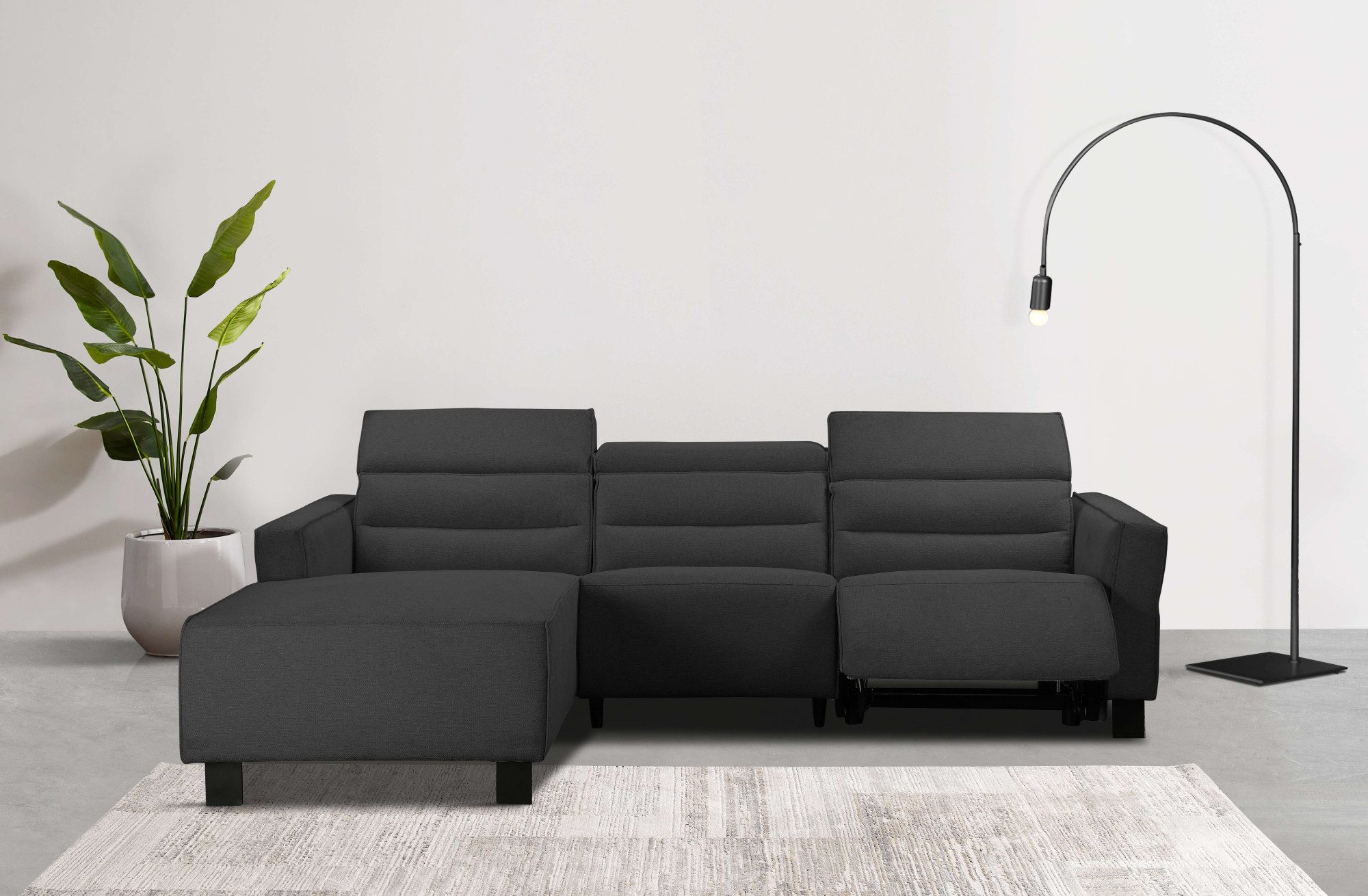 Home affaire Ecksofa "Carpari, L-Form, 263 cm, manuelle o. elektrische Rela günstig online kaufen