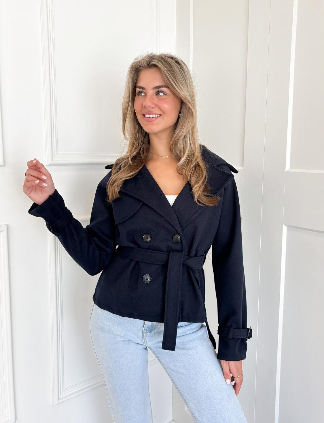 Worldclassca Trenchcoat Worldclassca Kurzer Doppelreihiger TRENCHCOAT günstig online kaufen