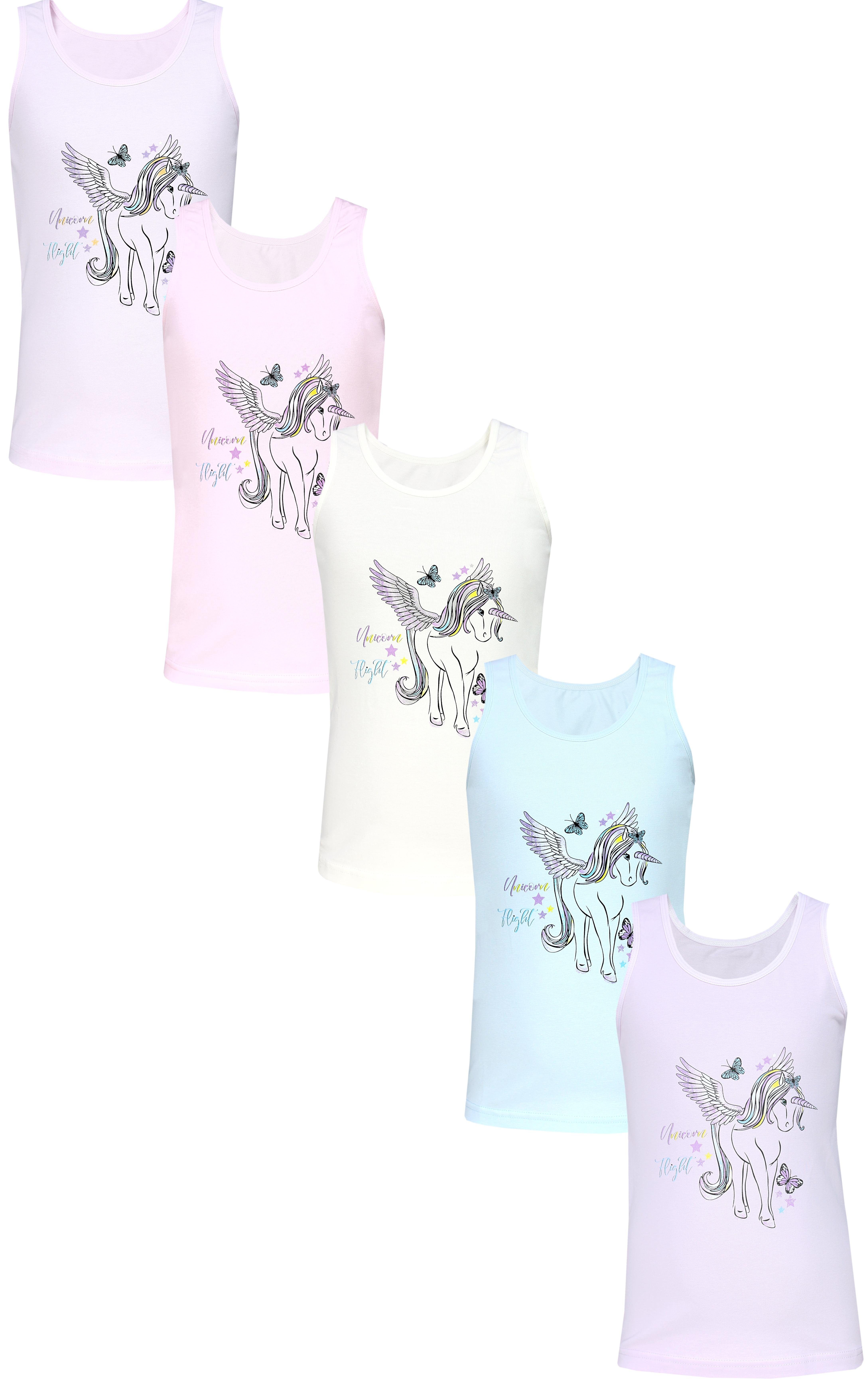 TupTam Unterhemd TupTam Mädchen Baumwolle Unterhemd 5er Pack Tank Top Ärmellos Kinder