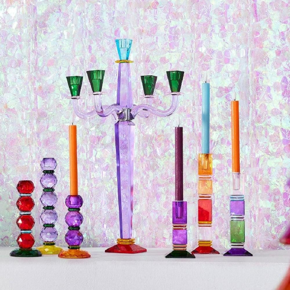 Werner Voß Kerzenhalter Kerzenleuchter Fancy Crystal Rot Grün (22cm)