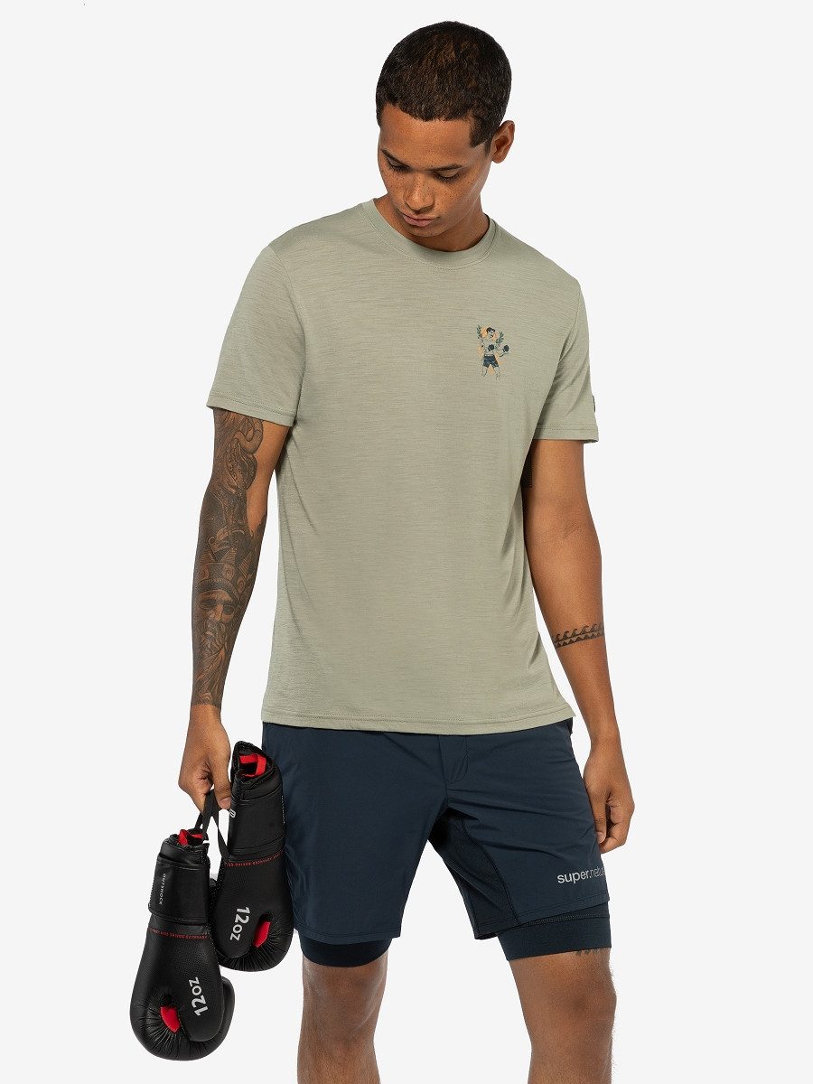 SUPER.NATURAL T-Shirt für Herren, Merino BOXER TEE sportlich, atmungsaktiv