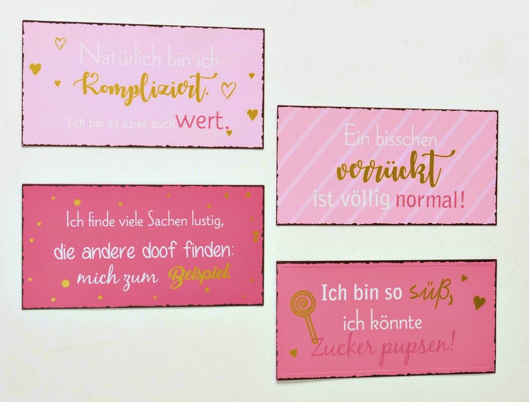 BOLTZE Wandbild, Sprüche, Grosses Vintage Metallschild Modell ICH FINDE VIELE SACHEN L