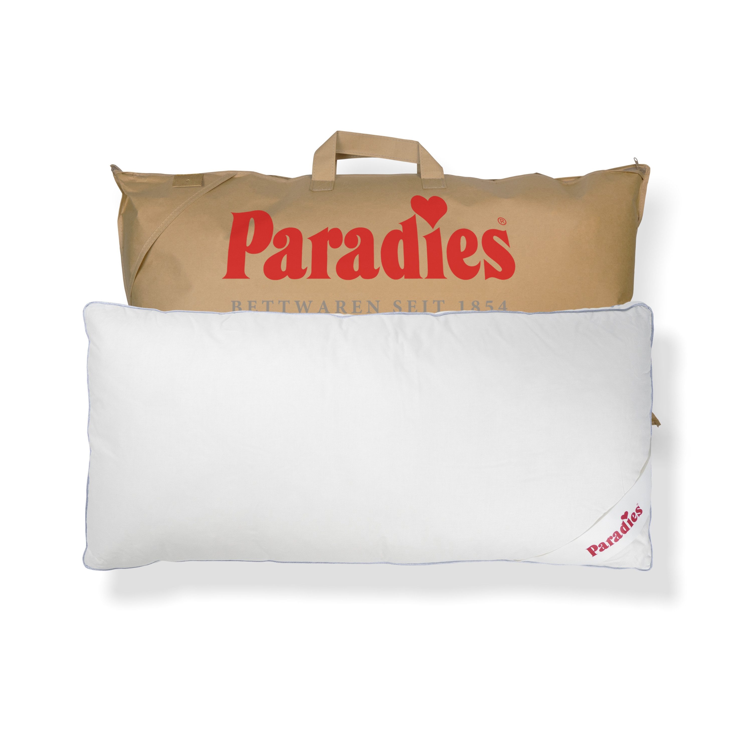 Paradies Kopfkissen Softy Top Bio, Füllung: 100% Polyester, Bezug: 100% Bio-Baumwolle, Bauchschläfer, Seitenschläfer, Rückenschläfer, hergestellt in Deutschland, Füllmengenanpassung durch Reißverschluss