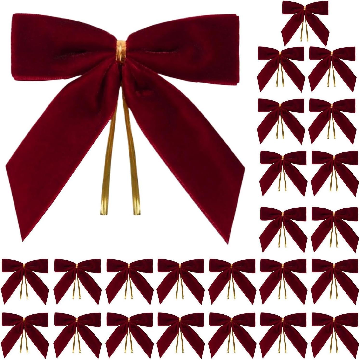 FELIXLEO Weihnachtsbaumschleife Samt-Weihnachtsschleifen 24 Stück Kleine Samt-Vintage-Dekoration (1-tlg)