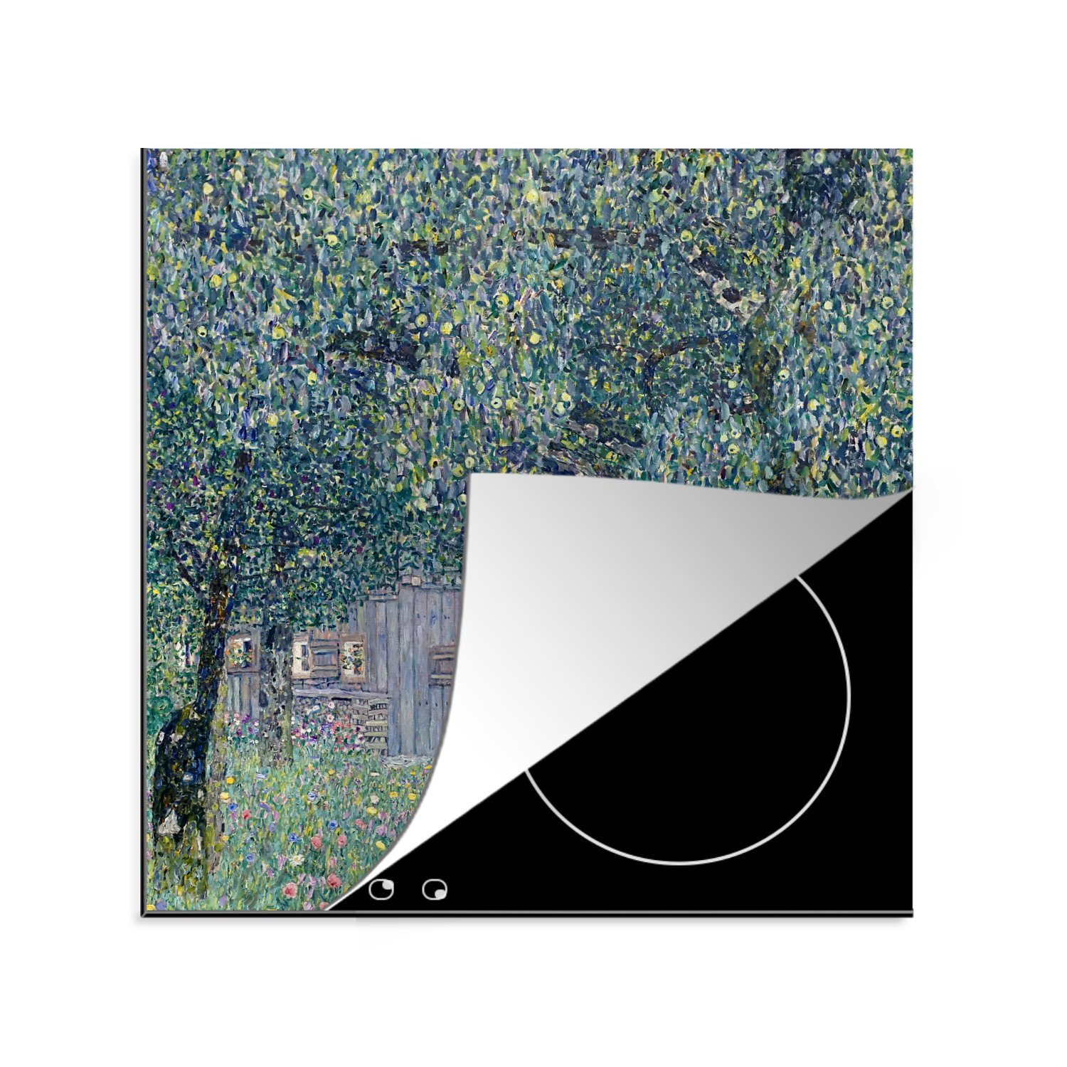 Vinyl, in - Gustav (1 für MuchoWow tlg), Klimt, Ceranfeldabdeckung, Herdblende-/Abdeckplatte 78x78 cm, Oberösterreich Arbeitsplatte küche Bauernhaus