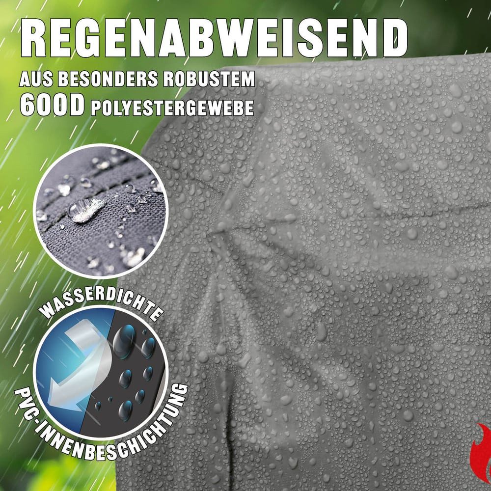 LANDMANN Grillabdeckhaube Wetterschutzhaube 60x96x120cm, wasserdicht, UV-beständig, atmungsaktiv, kältebeständig – Bild 4 von 5