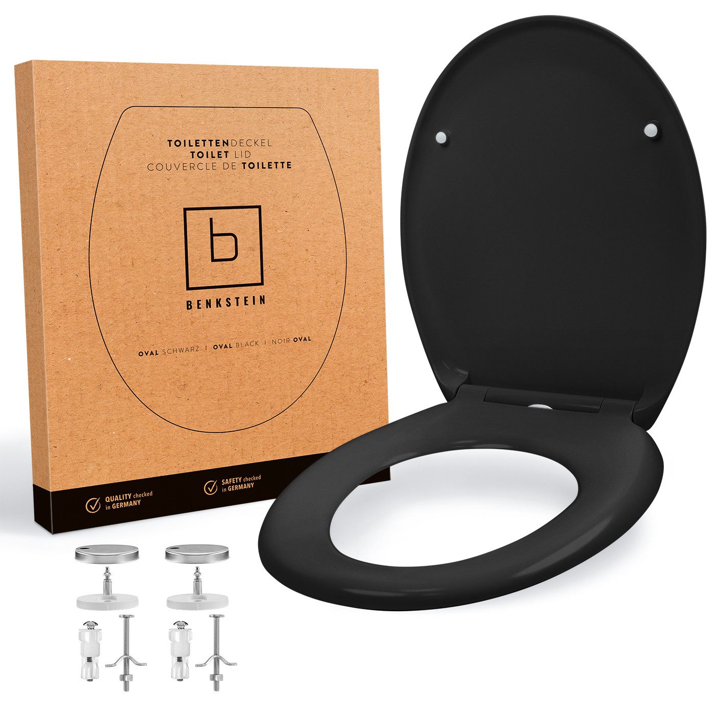 Benkstein WC-Sitz Premium WC-Deckel antibakteriell, bedruckter Deckel, Duroplast Klodeckel mit Quick-Release-Funktion und Absenkautomatik