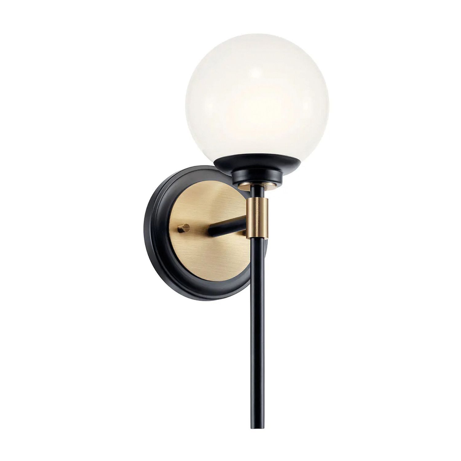 Licht-Erlebnisse Wandleuchte BRUNO, Warmweiß, Metall Glas mit LED G9 IP44 H: 34,8 cm in Schwarz Weiß Bronze