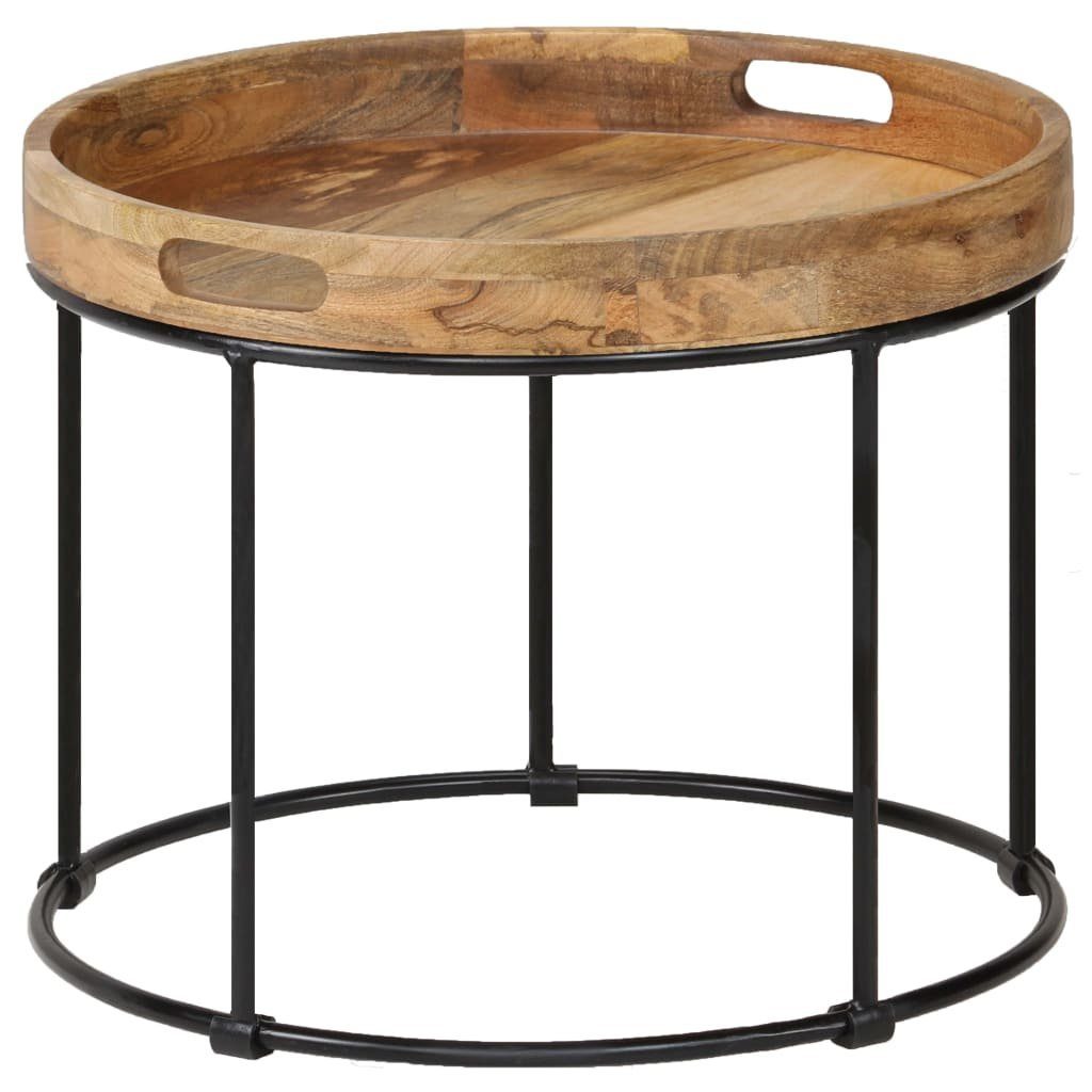 Couchtisch Couchtisch Massivholz und Stahl 50x40 cm