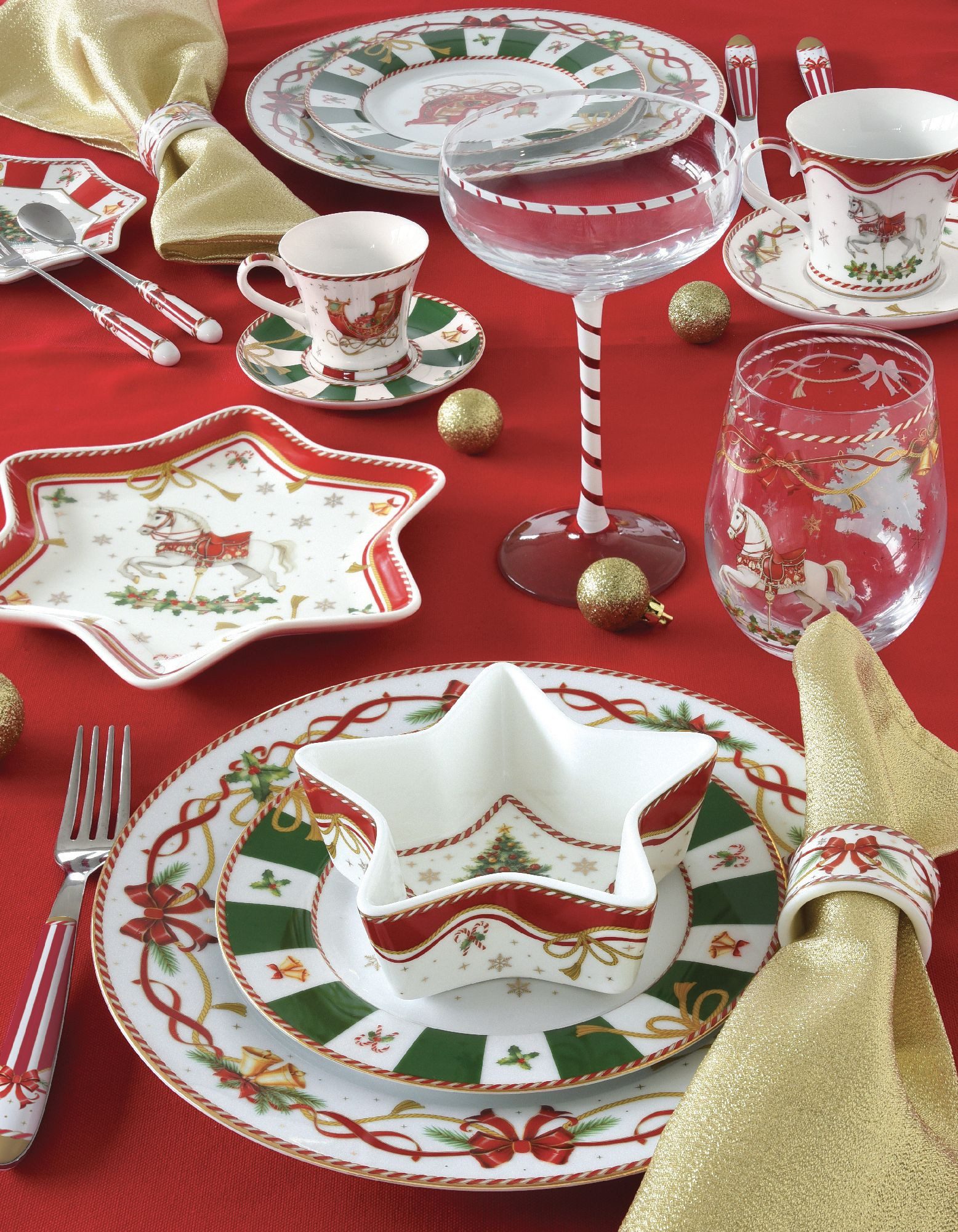 EasyLife Tafelmesser Christmas Tale Spülmaschinengeeignet, Mehrfarbig, Streifen, H: cm
