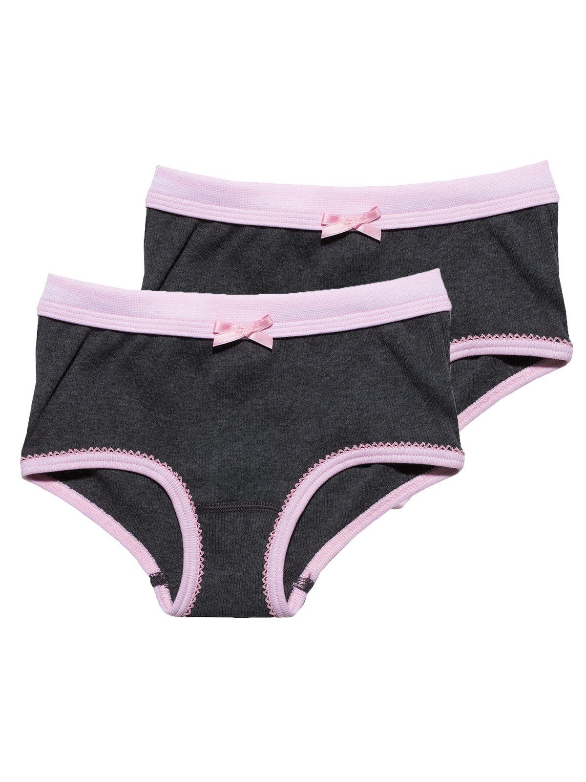 Sweety for Kids Slip 2er Sparpack Mädchen Hipster Doppelripp (Spar-Set, 2-St) hohe Markenqualität carbon