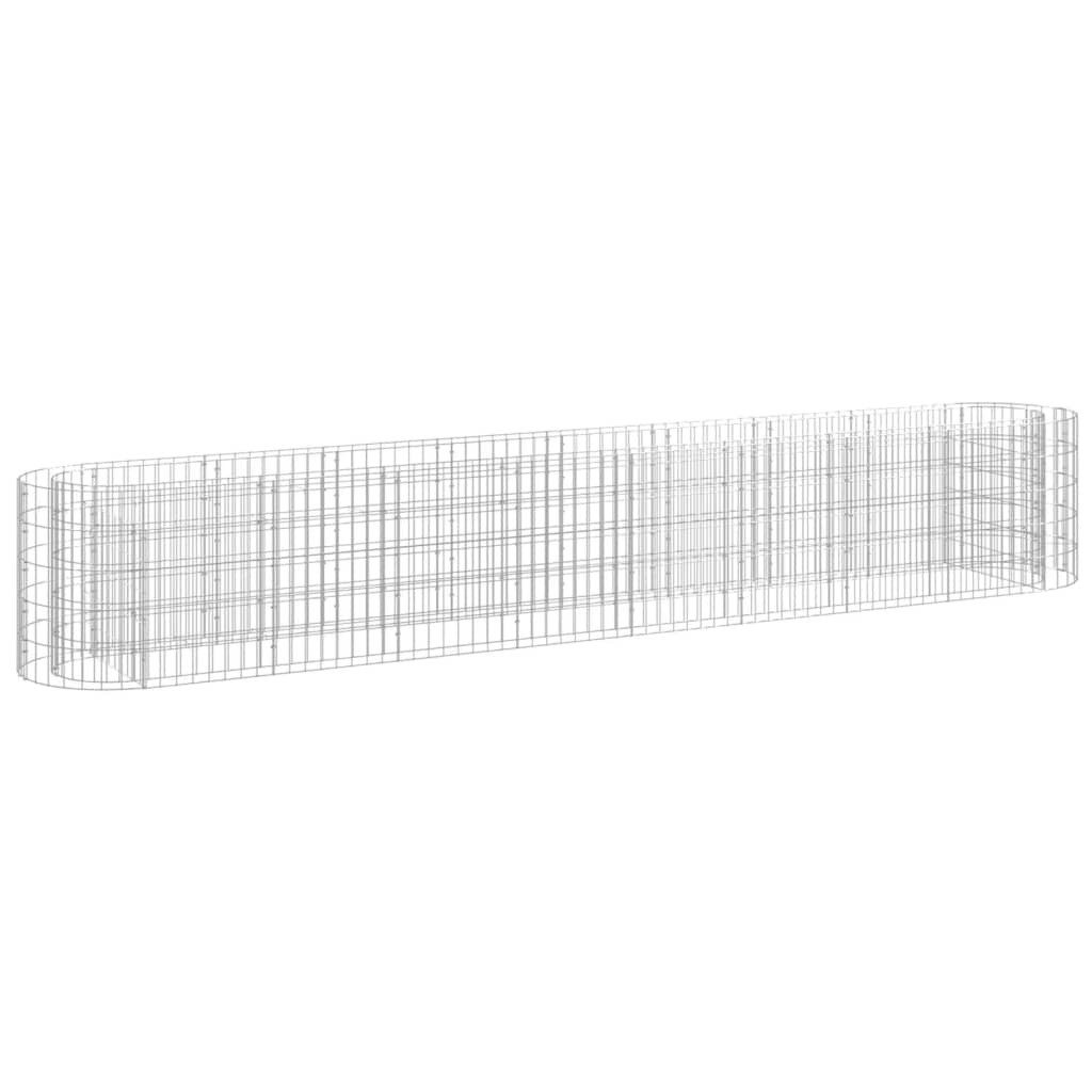 furnicato Hochbeet Gabionen-330x50x50 cm in Silber aus verzinktem Eisen