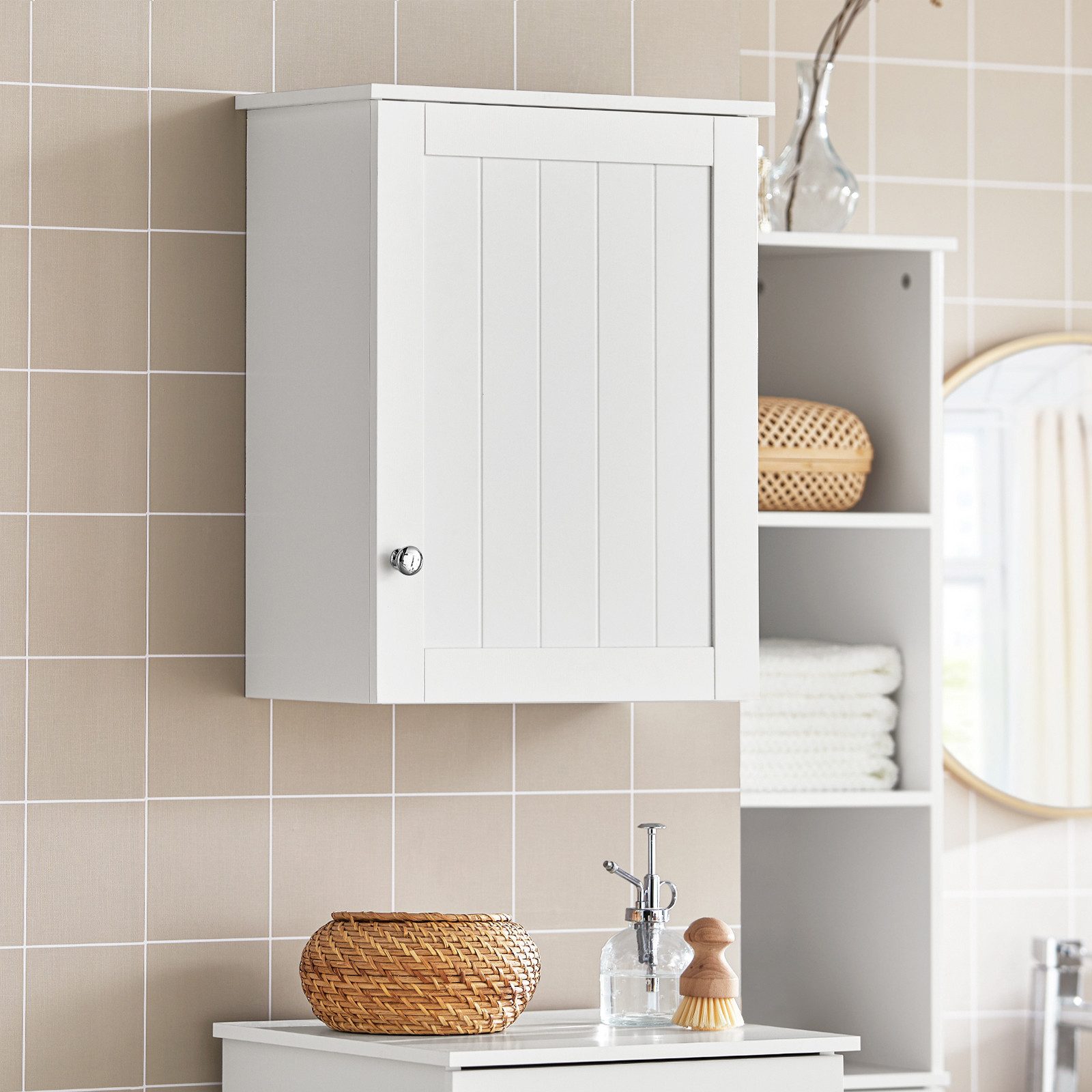 SoBuy Hängeschrank DE-BZR19 Hängeschrank Wandschrank Medizinschrank, mit ve günstig online kaufen