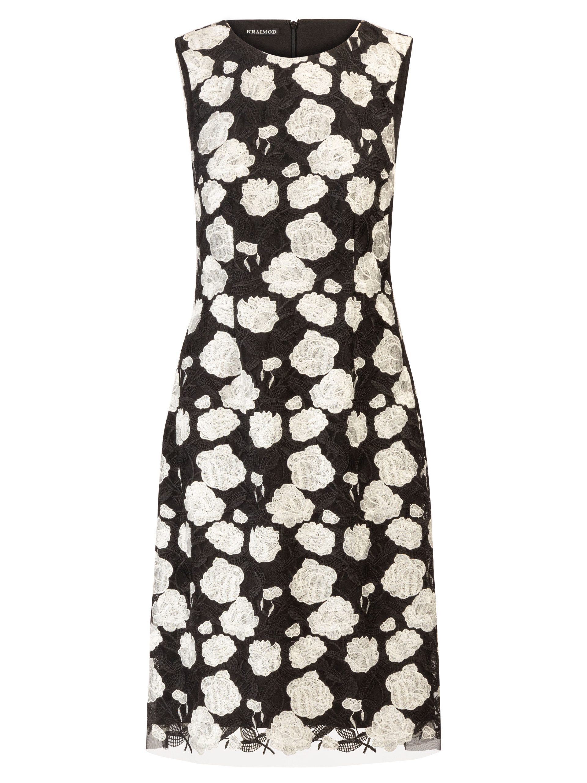 Kraimod Cocktailkleid mit Rosenprint & Spitzenkante