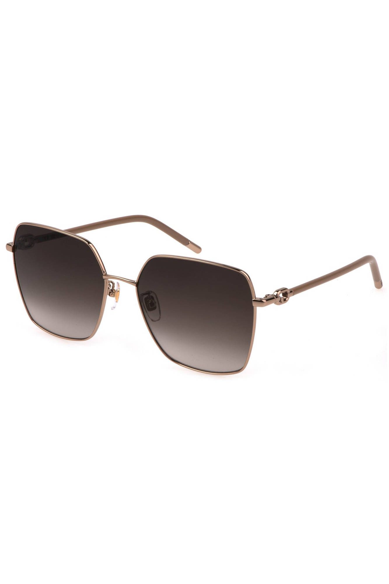 Furla Sonnenbrille Luxuriöse Damen-Sonnenbrille in Gold mit quadratischen Rauchgläsern