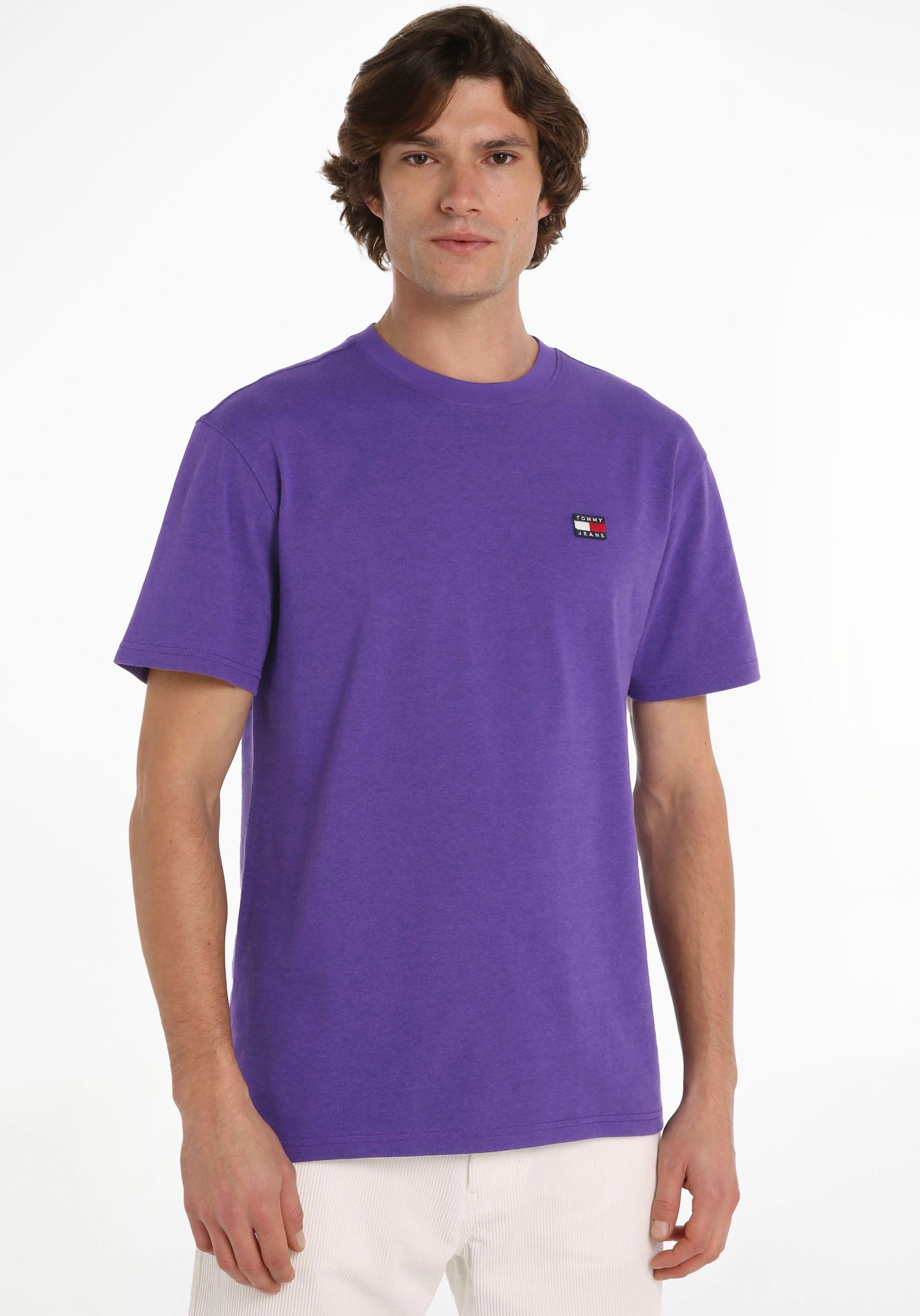 Tommy Jeans CLSC BADGE TEE T-Shirt TOMMY mit TJM Purple XS College Rundhalsausschnitt