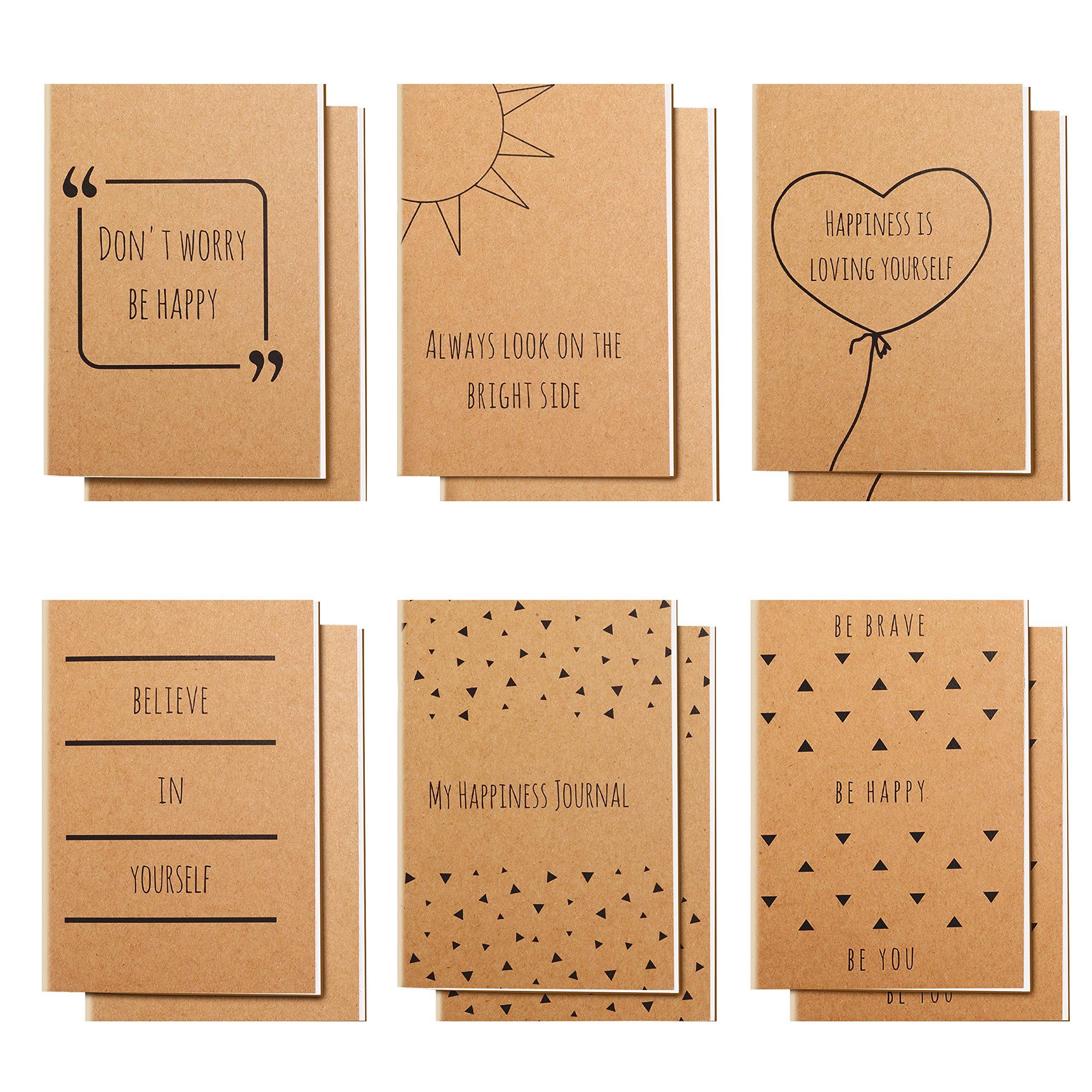 Belle Vous A6 Notebooks Brown Notizbücher (12er Small A6 Notizbuch Pack), Lined (12-Pack) Kleine Braun Liniert