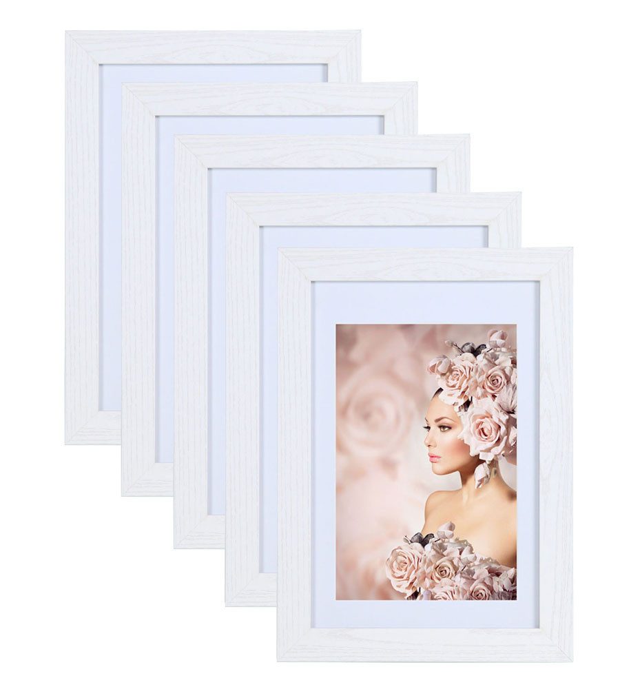 IDEAL TREND Bilderrahmen 5er Pack Holz Bilderrahmen Foto Plexi Rahmen Acryl günstig online kaufen