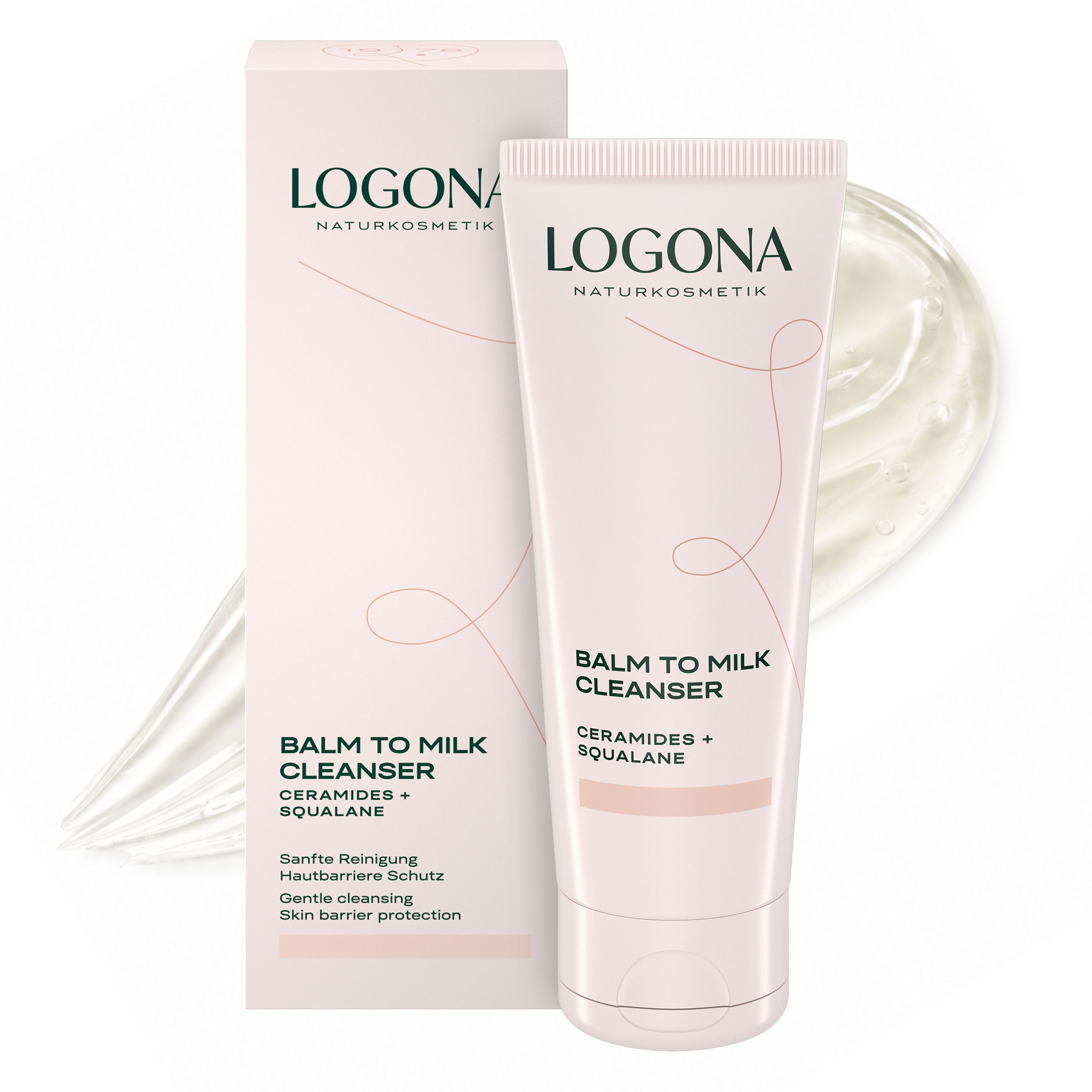 LOGONA Gesichtsreinigungsgel BALM TO MILK CLEANSER, Balm-to-Milk-Textur, für Gesicht und Augenpartie