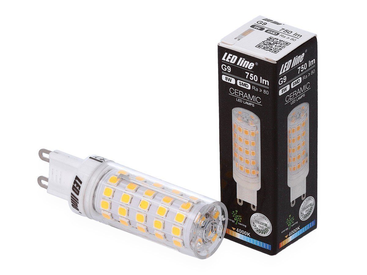 8W LED-Line 750 Stiftsockel, Neutralweiß 2 Lumen LED-Leuchtmittel St. LED Leuchtmittel G9