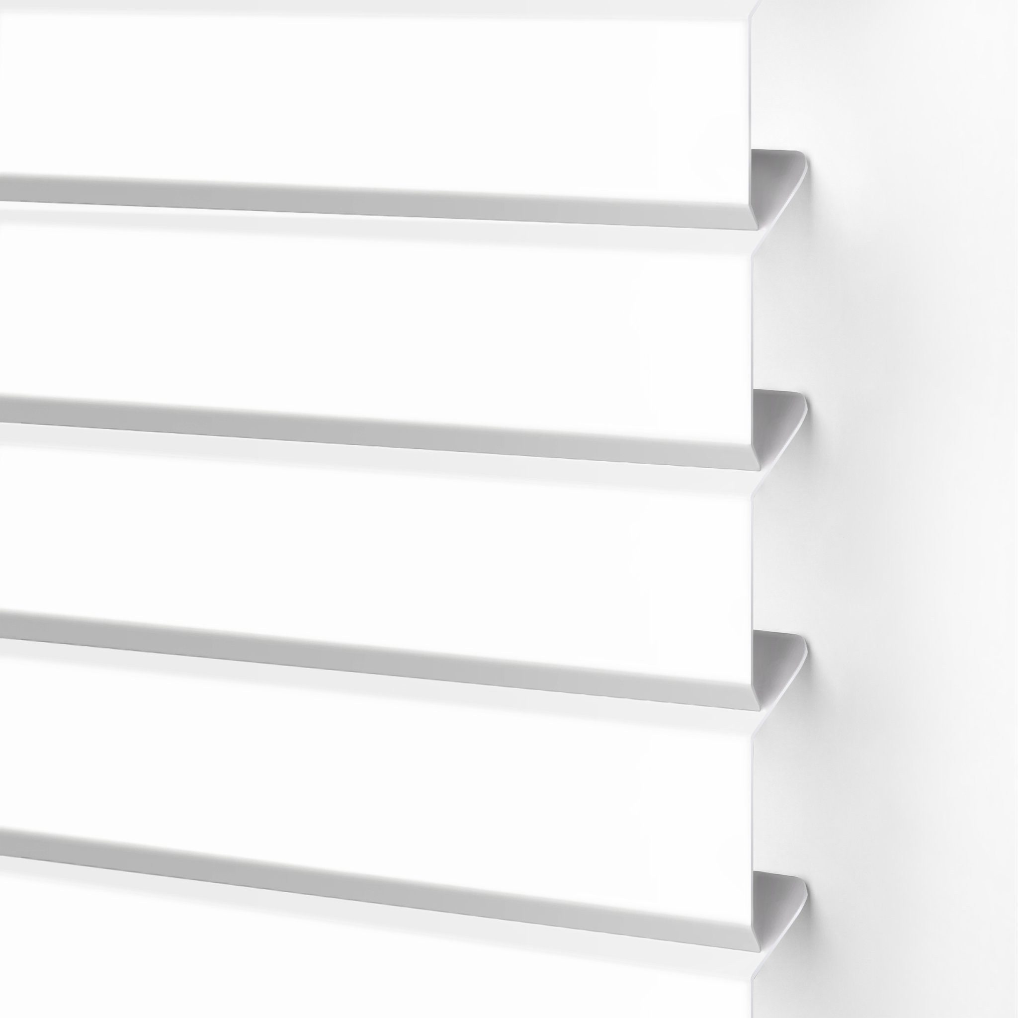 Victoria M. Jalousie LightLess Prime Aluminium-Jalousie 50x130 cm Weiß matt, mit Bohren, ohne Bohren, geklemmt oder verschaubt, L Profil 25 mm Lamellen, feuchtigkeitsbeständig, verdunkelnd