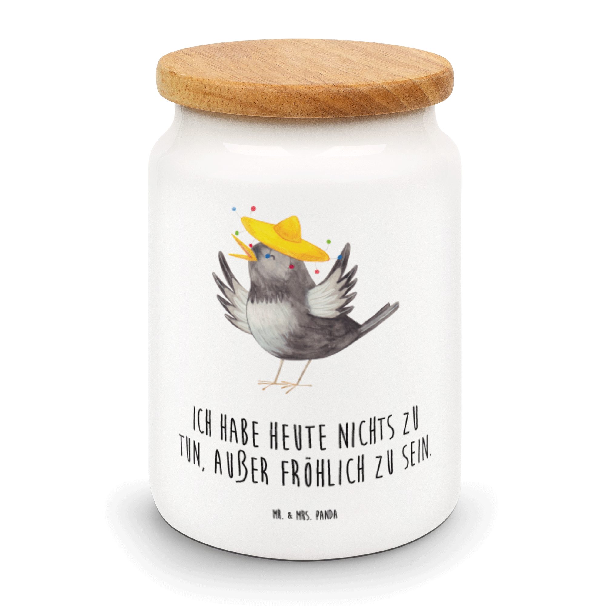 Mr. & Mrs. Panda Vorratsdose Rabe mit Sombrero Weiß Geschenk