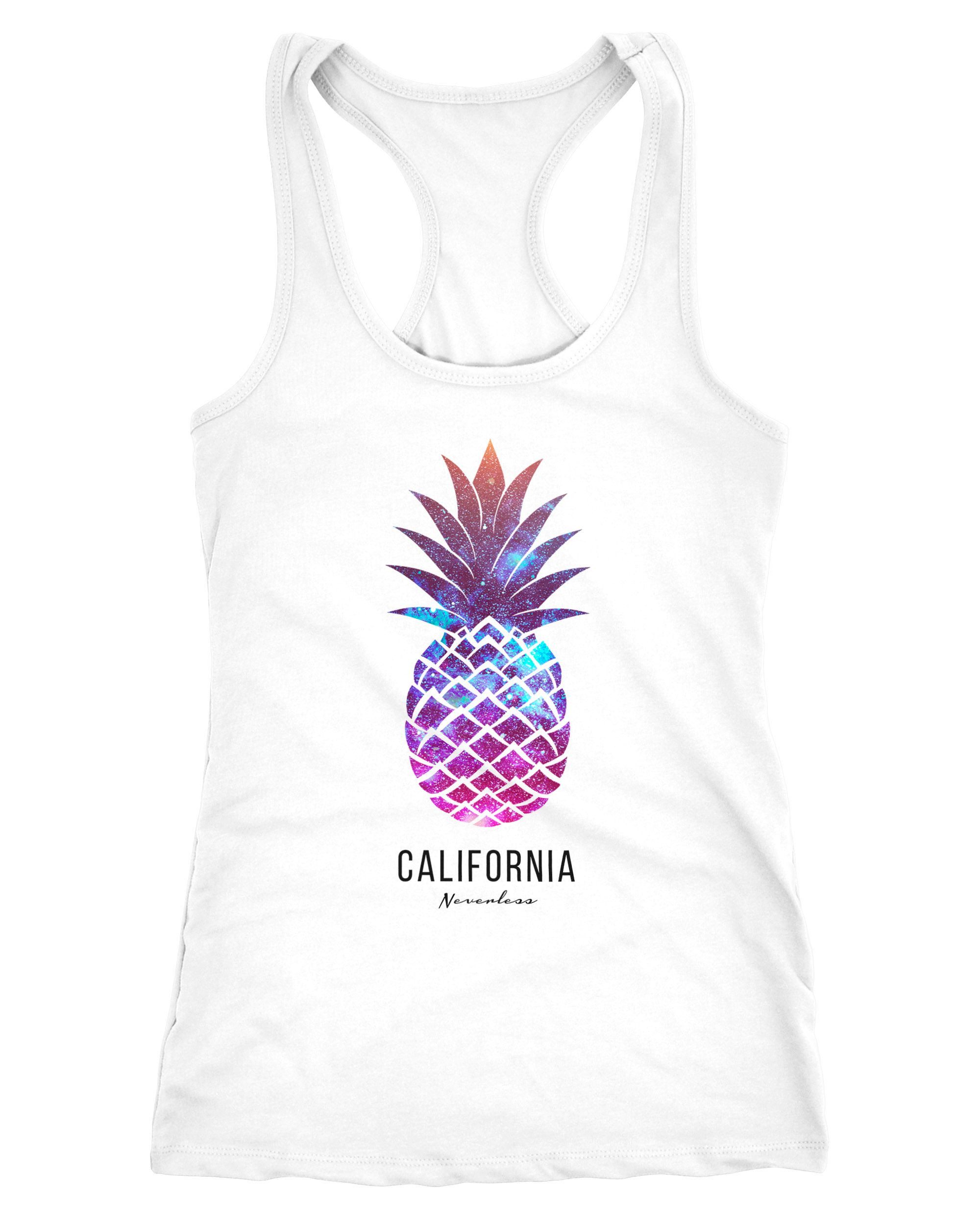 Neverless Tanktop Damen Tank-Top Ananas Galaxy Galaxie Wasser Ozean Racerback Neverless®