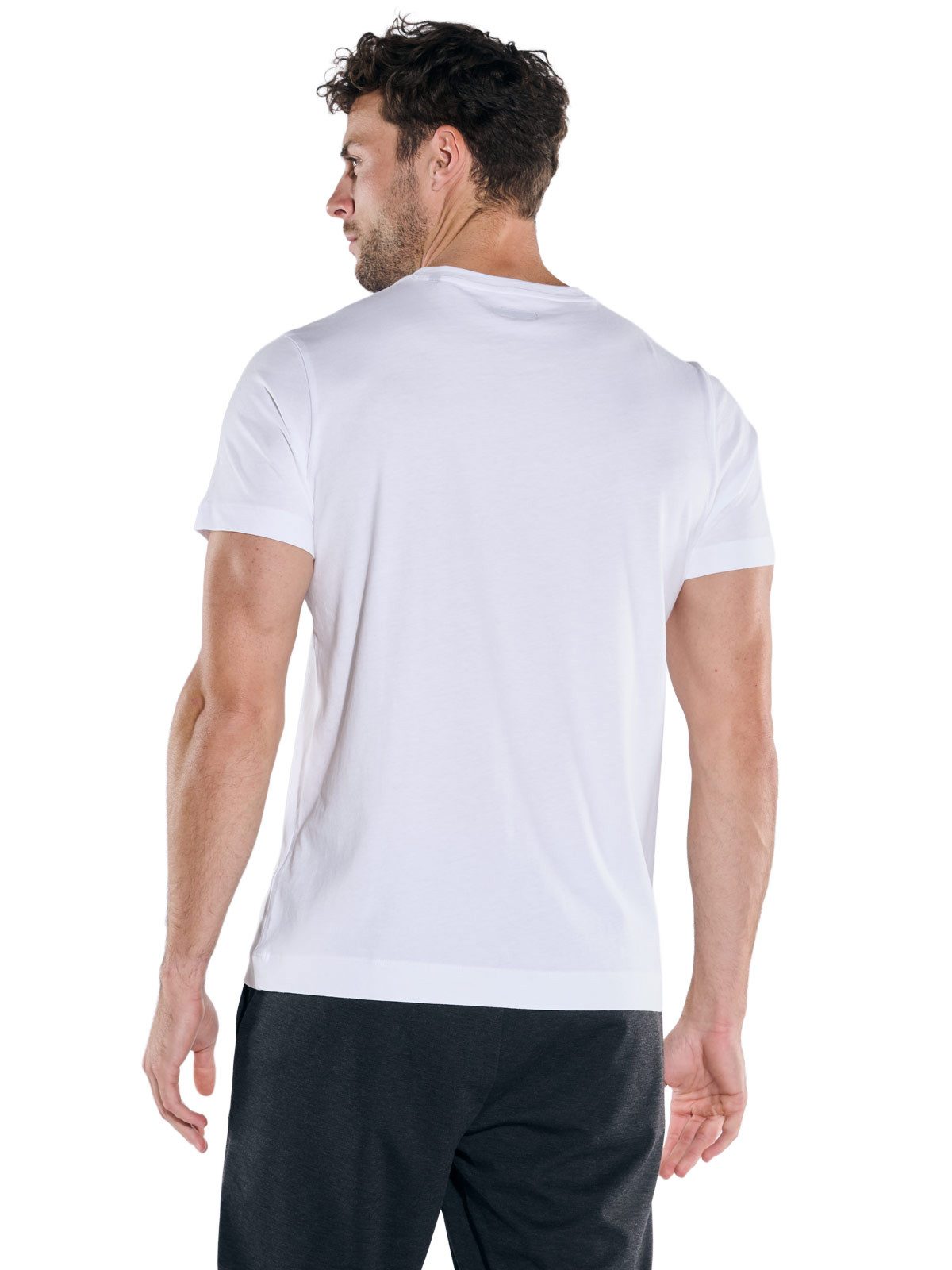 emilio adani T-Shirt Herren Rundhals T-Shirt, Reinweiss