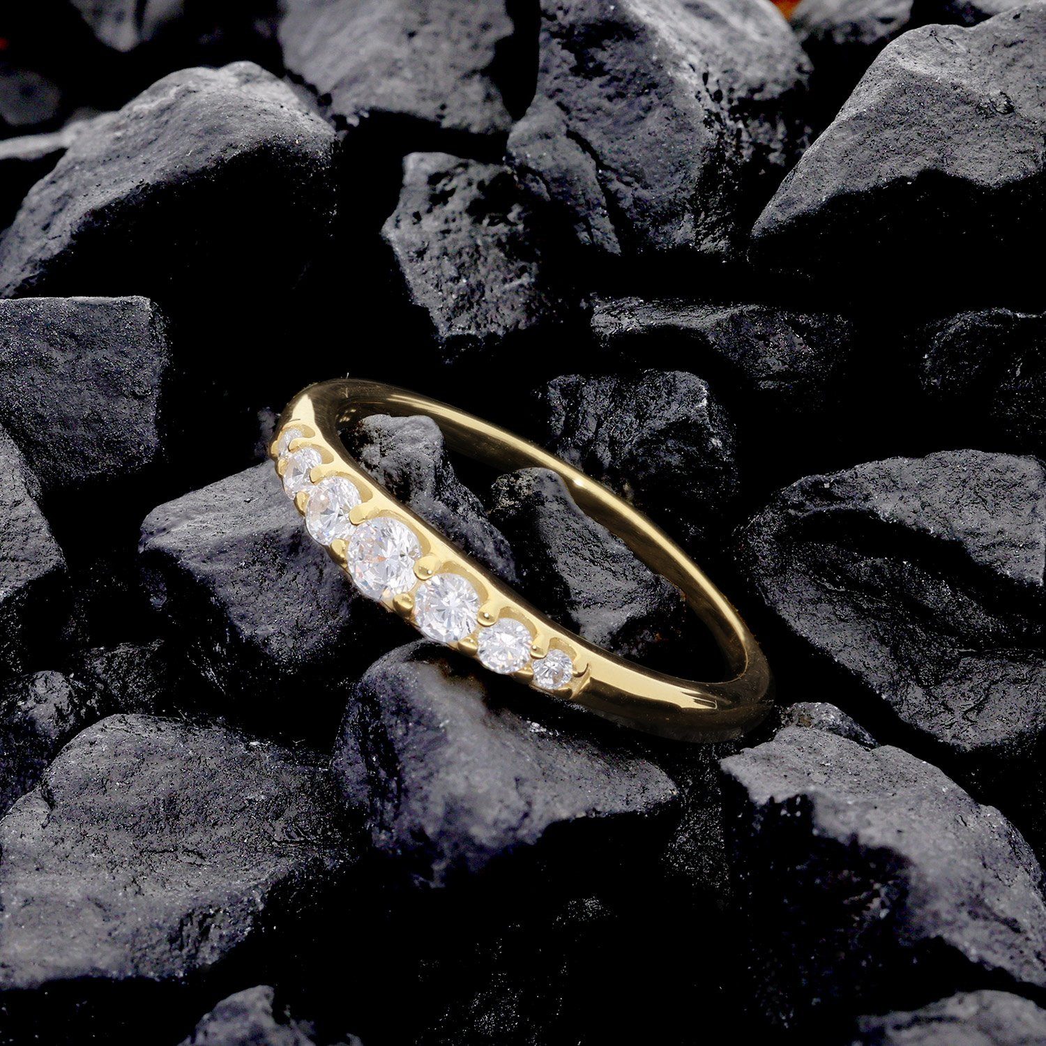 Glizz Goldring DamenGold 333/8K mit Zirkonias