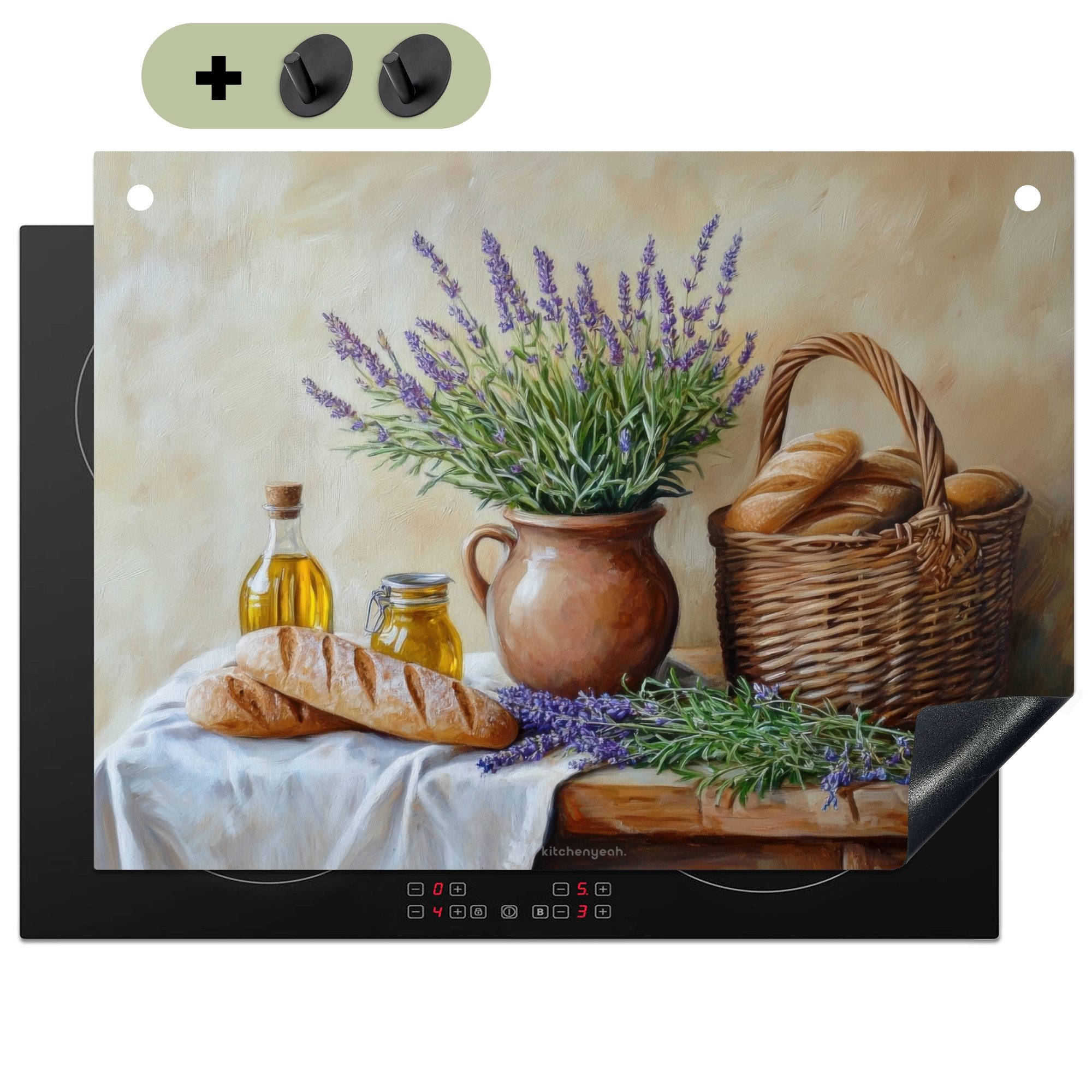 KitchenYeah Küchenrückwand Lavendel - Brot - Stillleben - Vintage, (1-tlg), günstig online kaufen