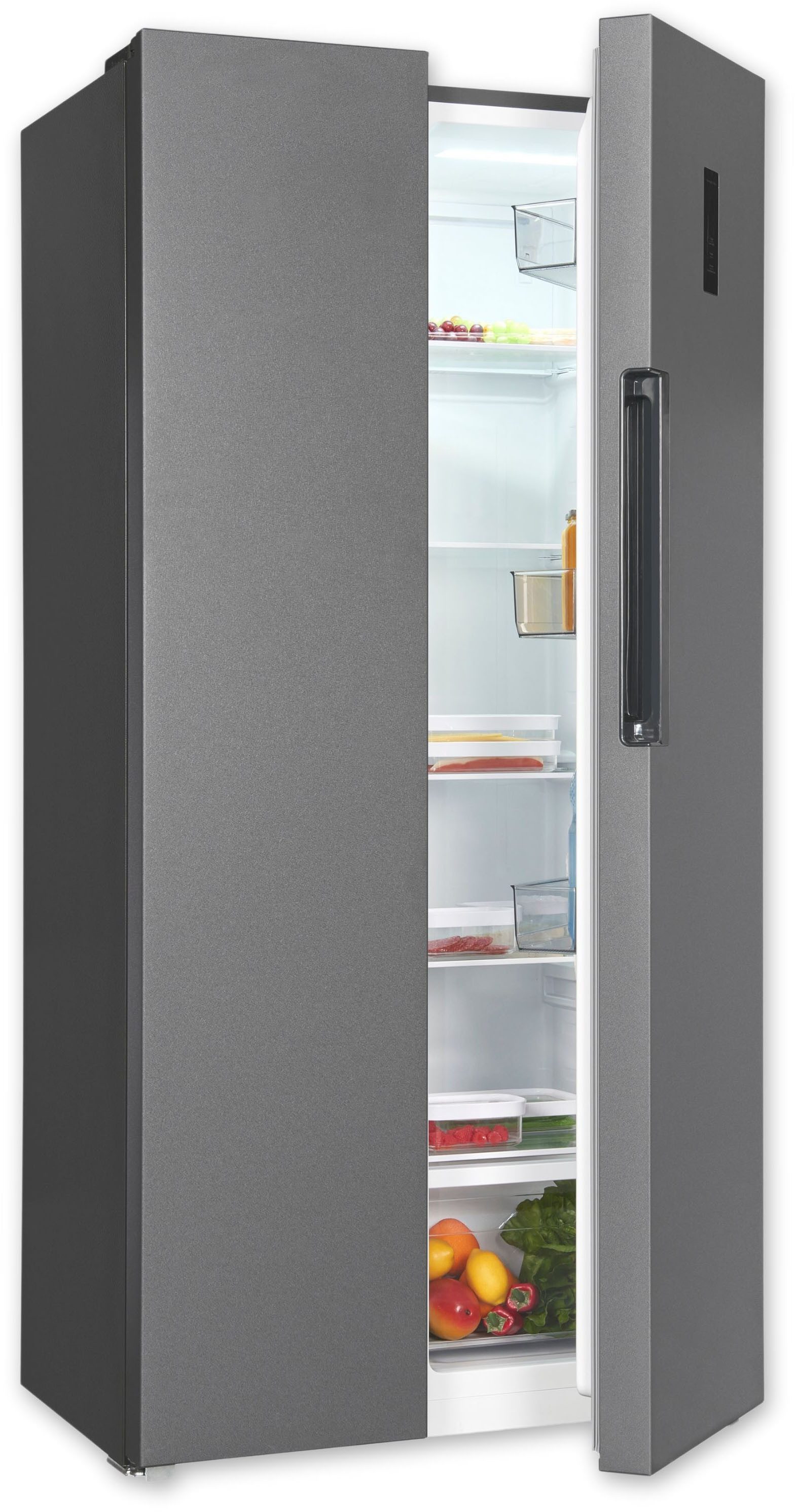 exquisit Side-by-Side SBS450-360E anthrazit, 178,9 cm hoch, 83 cm breit