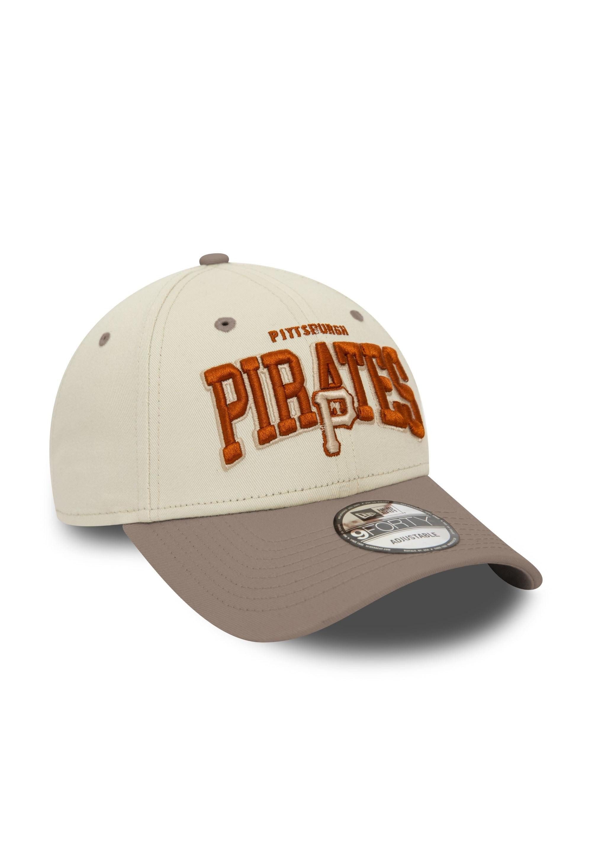 New Era Baseball Cap Pittsburgh Pirates MLB Script Beige Hellbraun 9Forty Verstellbare Cap (1-St)