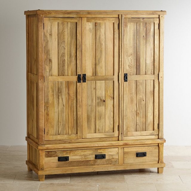 Indischesmoebelhausde Kleiderschrank Schrank Devi 150x200x60 aus Mangoholz günstig online kaufen