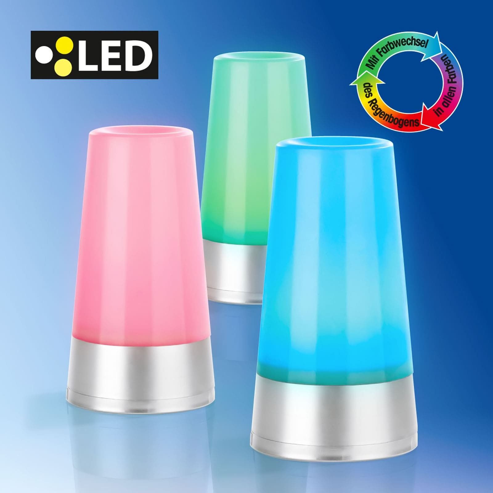 EAXUS LED Tischleuchte Stimmungslicht - Nachtlicht/Nachttischlampe, LED fest integriert, RGB-Farbwechsel, mit RGB-Farbwechsel