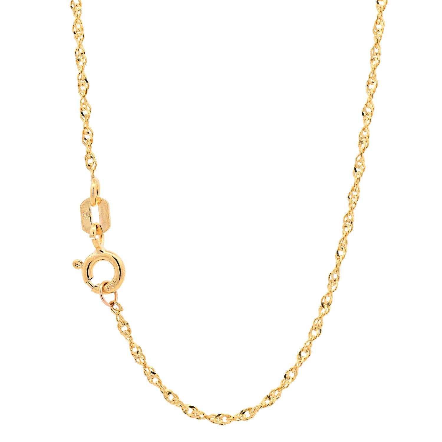 HOPLO Goldkette Goldkette Singapurkette Halskette Breite 1,6 mm 36 cm 333-8 Karat Gold, Made in Germany