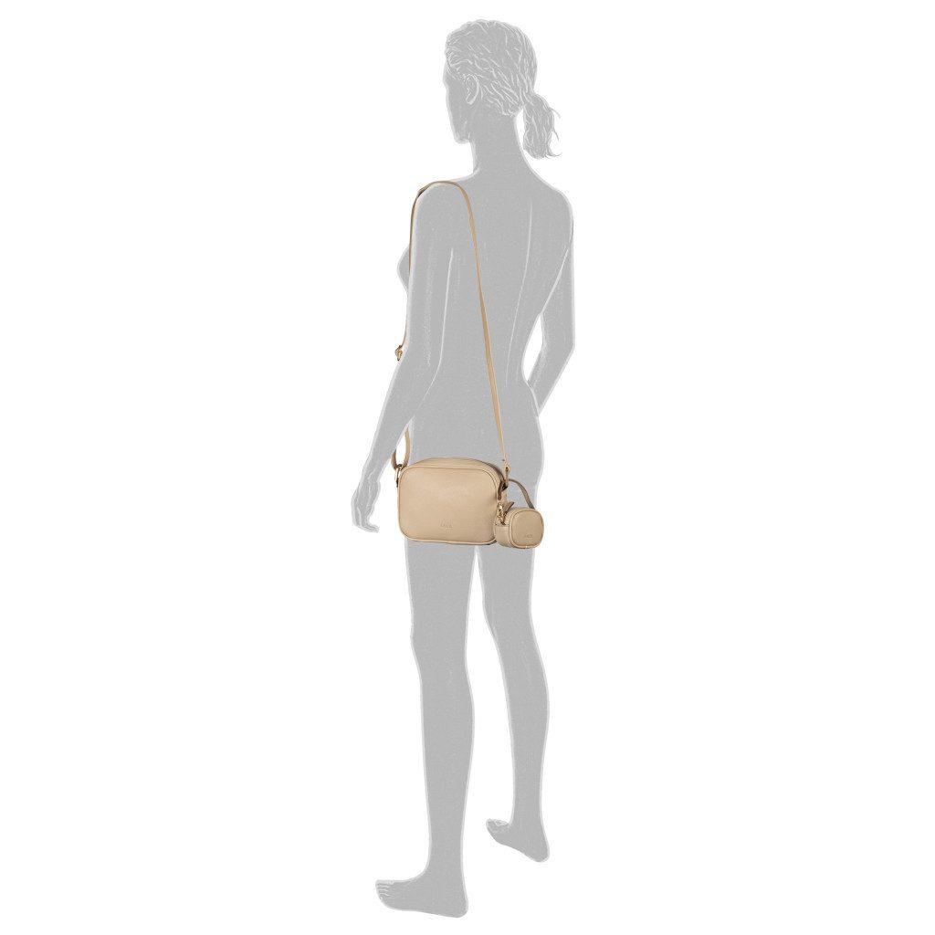 Gabor Handtasche Devika (Set, 2-tlg., Mini-Taschenanhänger), runde Formen sowie dekorative Seitenakzente mit Mini-Taschenanhänger