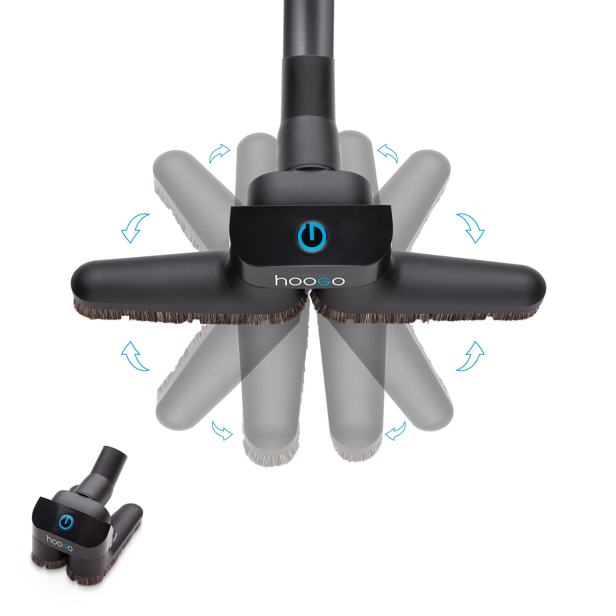 hoogo Teppichdüse hoogo flipflop Flexdüse, Zubehör für Modell hoogo B3+ und alle handelsüblichen, kabelgebundenen Bodenstaubsauger mit rundem 32/35 mm Saugrohr, mit optionalem Adapter auch geeignet für Dyson Modelle V10, V11, und V15, Flex Düse 35mm / 32mm, alle Bodenstaubsauger, integrierter Möbelschutz