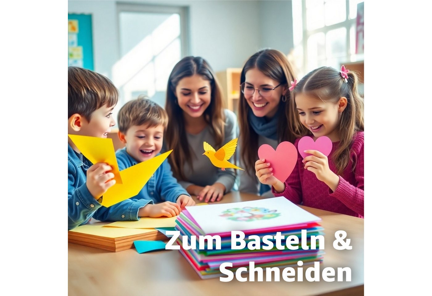 Thumbnail - Bastelfreund® Bastelkartonpapier 100 Blatt Tonpapier 220 gm² Buntpapier A4 über 10 Farben Kopierpapier, Bedruckbar, Papi...