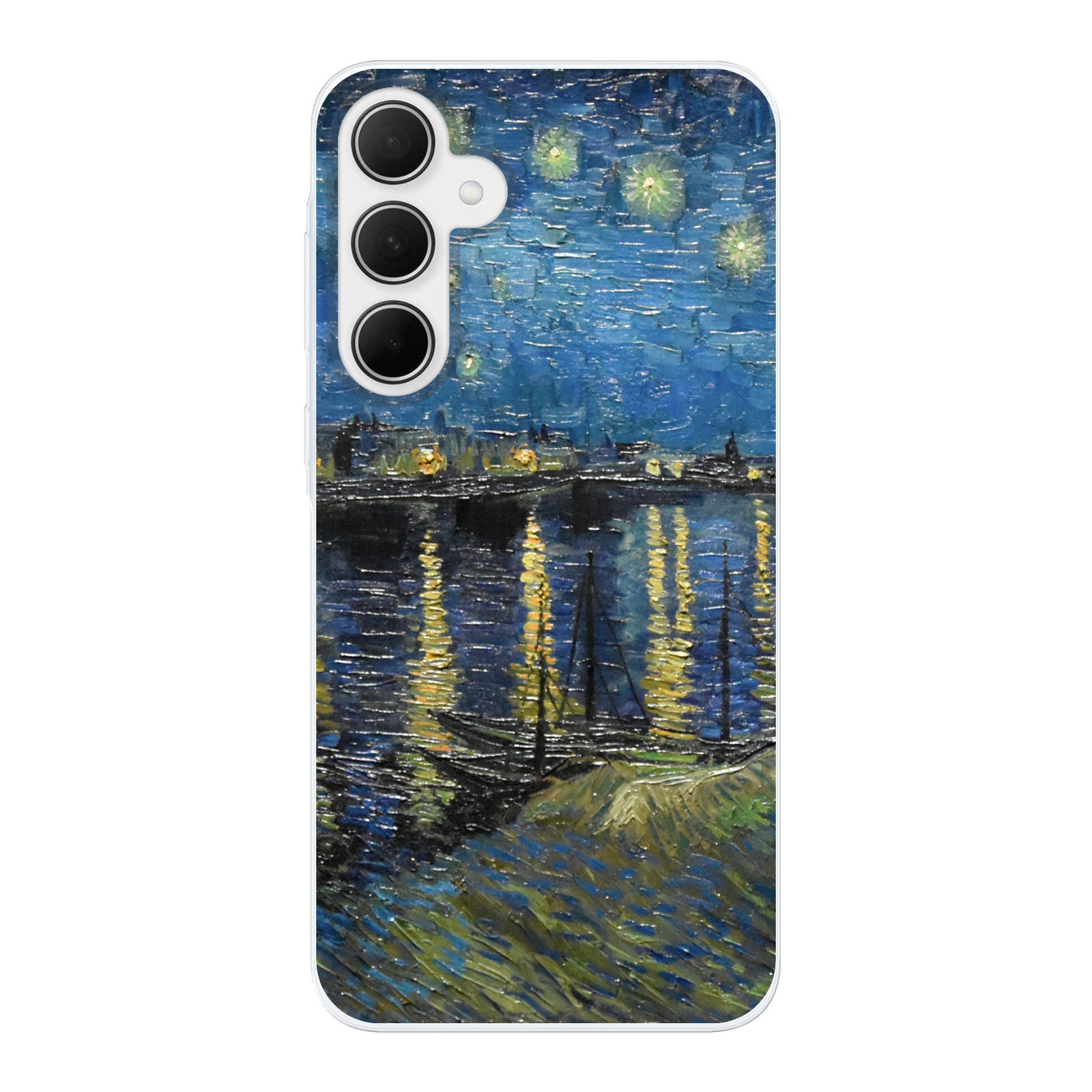 MuchoWow Handyhülle für Samsung Galaxy A35 5G Sternennacht über der Rhone - Van Gogh - Kun, Smartphone-Bumper, Print, Handy Schutzhülle Dünn