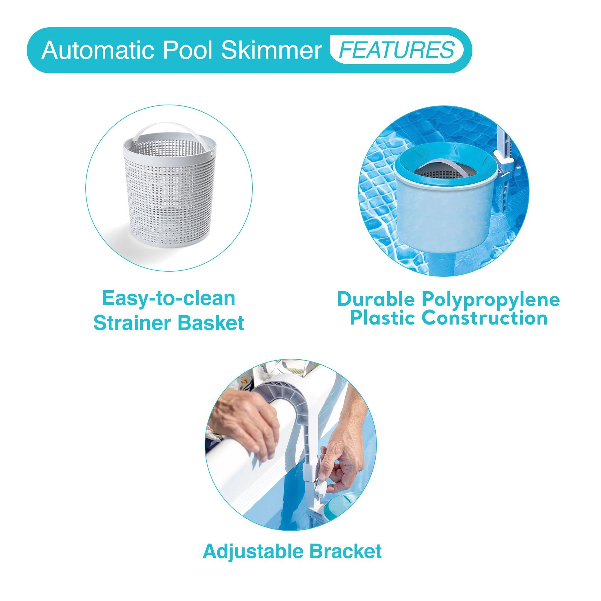 Intex Skimmer Skimmer Deluxe für große Pools, ab 3.028 Liter/Std. Pumpen geeignet, Groß, ideal für große Pools – Bild 4 von 5