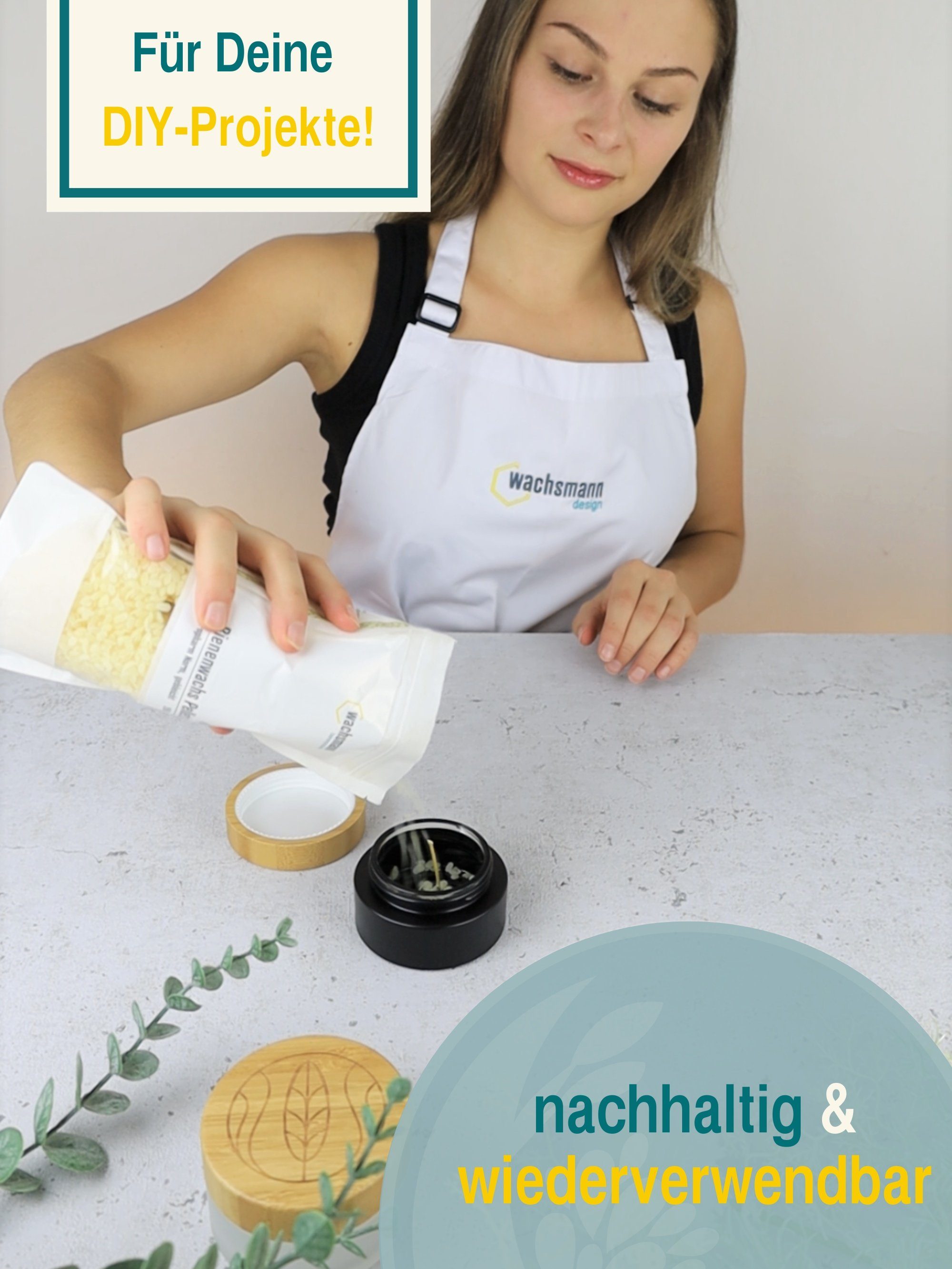 Wachsmann Bienenprodukte Bastelnaturmaterial Bienenwachs Pastillen natur 500g, (1-tlg), 100 % rein, Cosmos Natural Zertifiziert, Europharm Norm