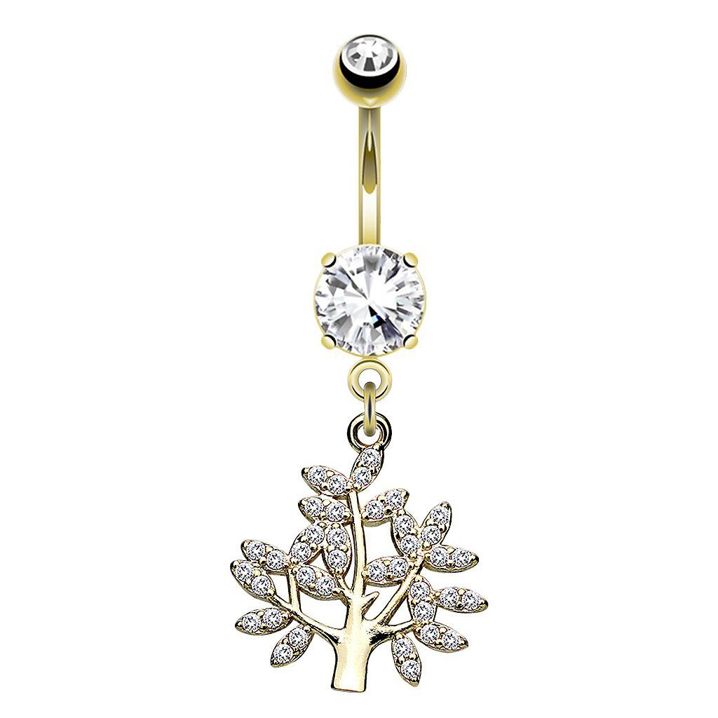 Bauchnabelpiercing Piercing Banane Chirurgenstahl Kristall Lebensbaum