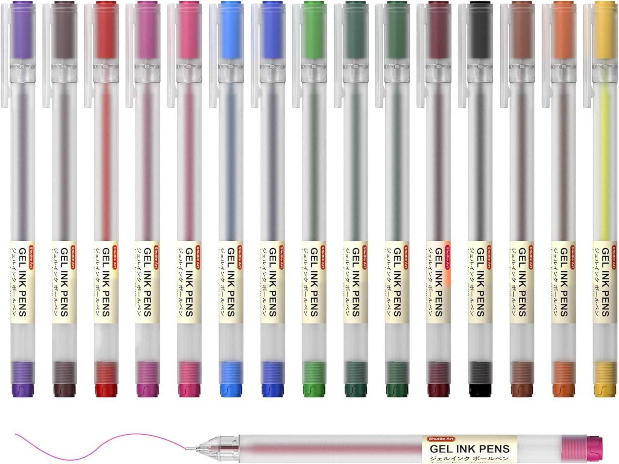 LuxusKollektion Gelschreiber Gelstifte Set 15 Farben 0,38mm ultrafeine Spitze schnell trocknend