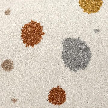 Teppich Cremefarbener Teppich mit Farbklecksen in Braun- und Grautönen, Carpetia, rechteckig, Höhe: 9 mm