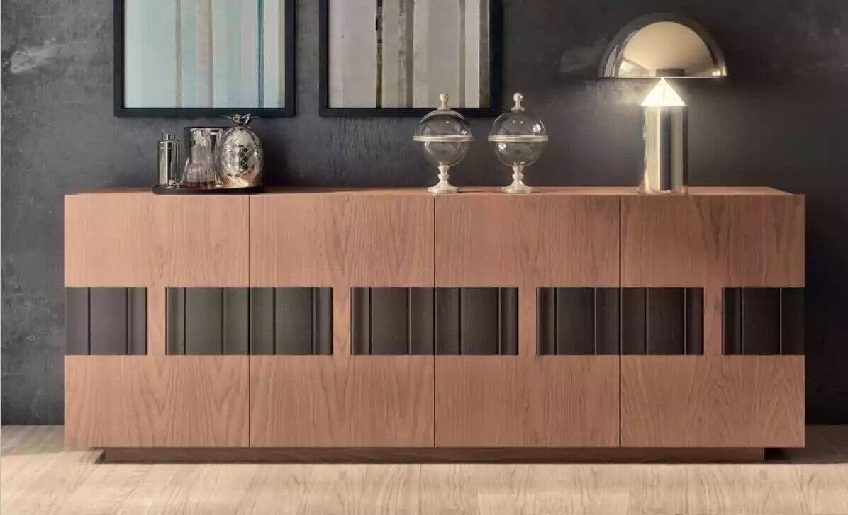 Möbel, Made Italy JVmoebel Kommode in Braunes Moderne Sideboard Sideboard Wohnzimmer 4 türig Luxus Holz