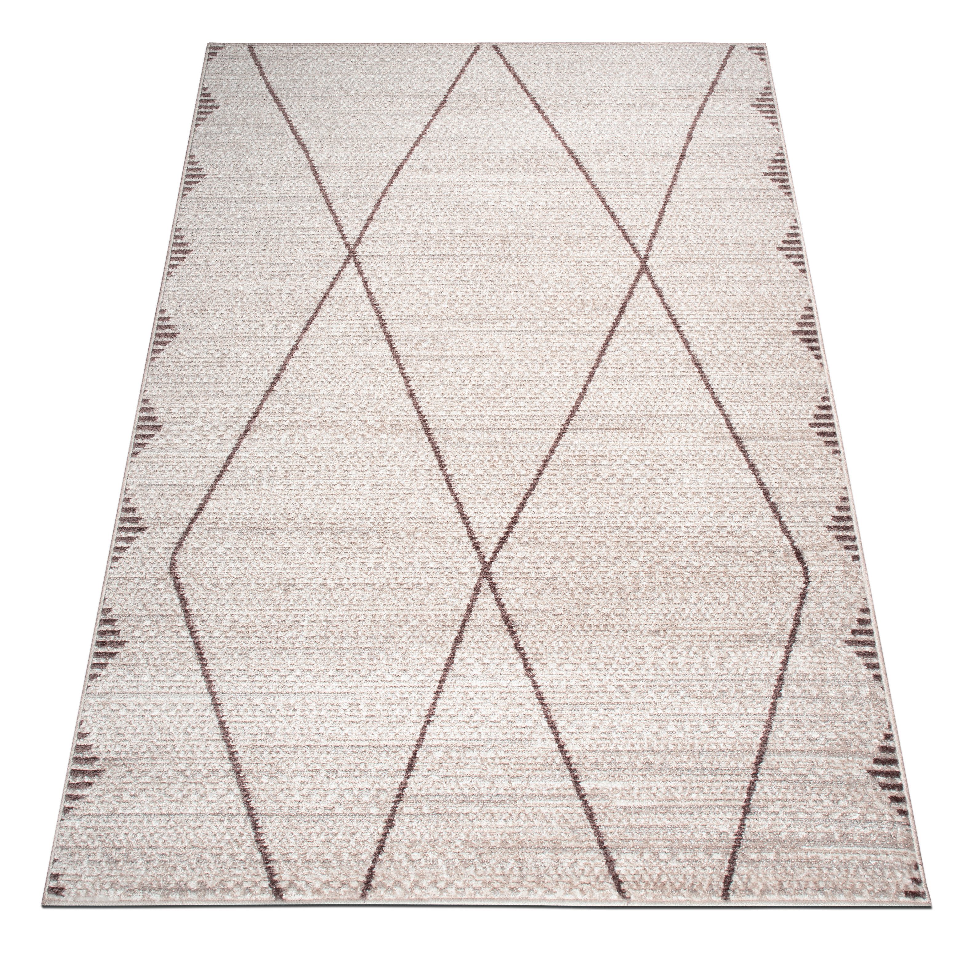 oKu-Tex Teppich HARMONIA, Wohnzimmer, weicher Kurzflor, Boho, Rechteckig, Höhe: 8.5 mm, Wohnzimmerteppich, softer Kurzflor, meliert, 3D-Effekt, Raute